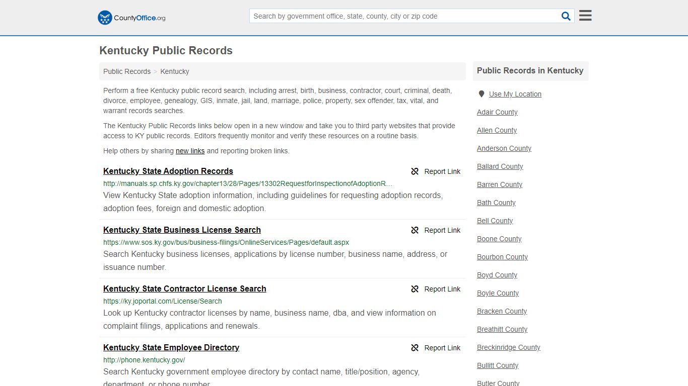 Public Records - Kentucky (Business, Criminal, GIS, Property & Vital ...